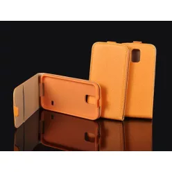   Samsung G350 Galaxy Core Plus narancssárga szilikon keretes flip tok