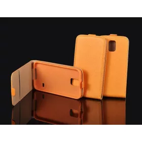   Samsung G350 Galaxy Core Plus narancssárga szilikon keretes flip tok