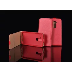 LG Nexus 5 piros szilikon keretes vékony flip tok