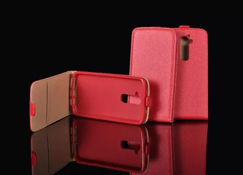 LG Nexus 5 piros szilikon keretes vékony flip tok