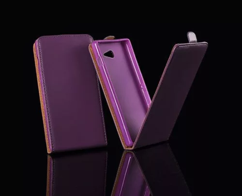 Sony Xperia Z3 Compact D5803 lila szilikon keretes vékony flip tok