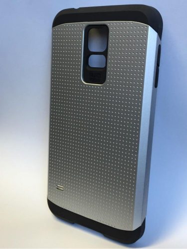 Samsung G900F Galaxy S5 Ezüst Armor Pöttyös Kemény Hátlap Tok