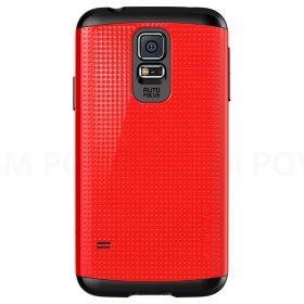   Samsung G900F Galaxy S5 Piros Armor Pöttyös Kemény Hátlap Tok