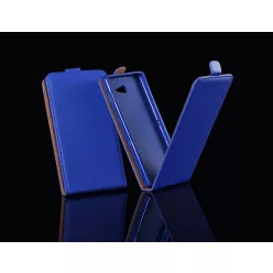   Samsung G850 Galaxy Alpha kék szilikon keretes vékony flip tok