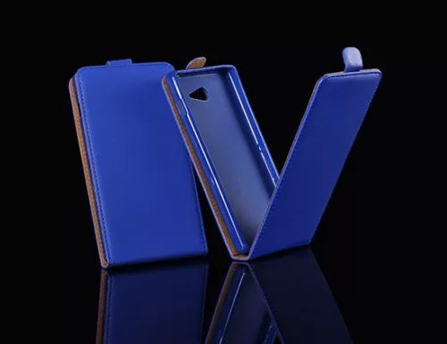 Samsung G850 Galaxy Alpha kék szilikon keretes vékony flip tok