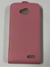 LG L90 D405 rózsaszín szilikon keretes vékony flip tok