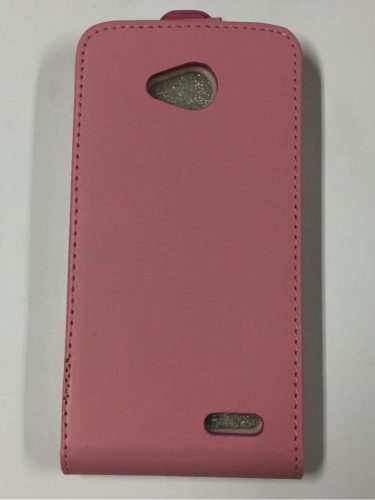 LG L90 D405 rózsaszín szilikon keretes vékony flip tok