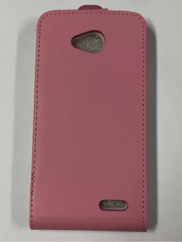 LG L90 D405 rózsaszín szilikon keretes vékony flip tok