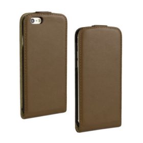 LG L90 D405 barna szilikon keretes vékony flip tok