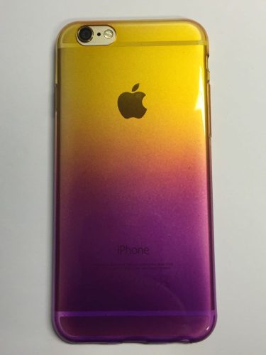 iPhone 6 6S (4,7") sárga és lila színű 0,3mm ultra vékony szilikon tok