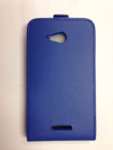 Sony Xperia E4G E2003 kék szilikon keretes vékony flip tok