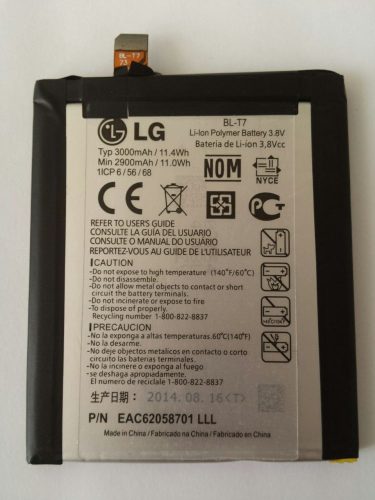 LG G2 D802 BL-T7 gyári akkumulátor 3000mAh