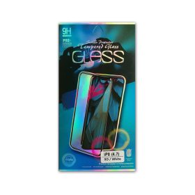   iPhone 7 / 8 / SE 2020 / SE 2022 (4,7") fehér hajlított 9D előlapi üvegfólia