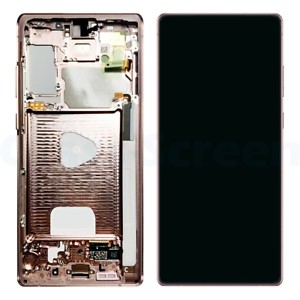 Samsung N980 N981 Galaxy Note 20 / Note 20 5G gyári bronz barna (Mystic Bronze) LCD + érintőpanel kerettel