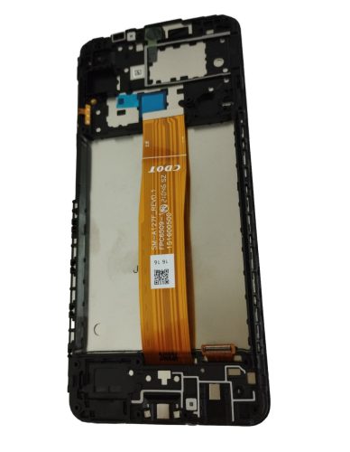 Samsung Galaxy A12 LCD + érintőpanel kerettel, fekete, SM-A127 (CDOT)