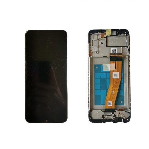 Samsung A025F Galaxy A02S fekete gyári LCD+érintőpanel kerettel