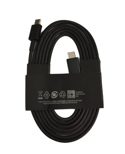 Samsung Type-C - Type-C gyorstöltő adatkábel, gyári, fekete, 1.8M, 3A, EP-DW767JBE (CSOMAGOLÁS NÉLKÜLI)