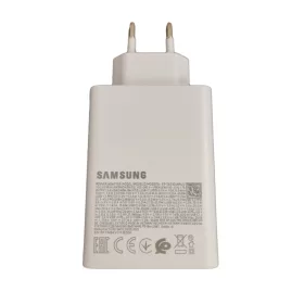   Samsung hálózati gyors töltőfej, 2xType-C / 1xUSB, 65W, fehér, EP-T6530 (csomagolás nélküli)