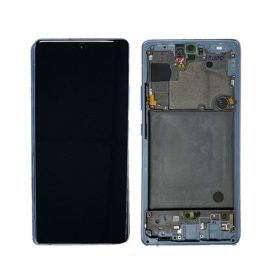   Samsung Galaxy A71 5G LCD + érintőpanel kerettel, kék, gyári, SM-A716
