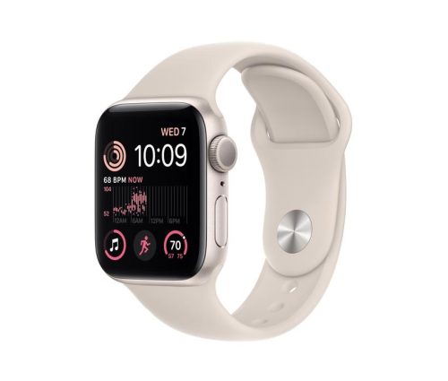 [K.ÁFA] Apple Watch SE 2022 okosóra, 40mm, S/M, Starlight alumínium tok (HASZNÁLT)