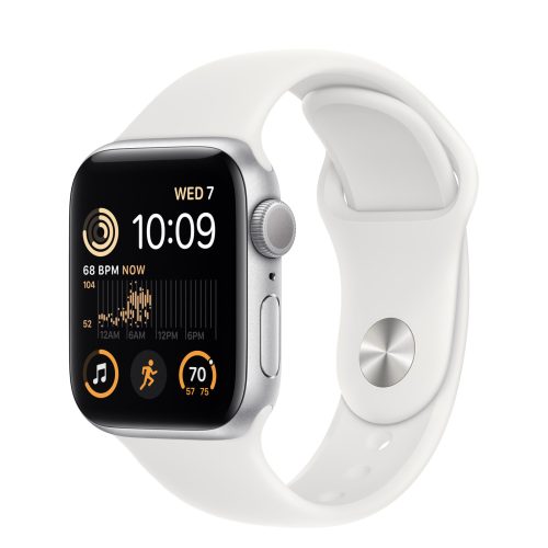 [K.ÁFA] Apple Watch SE 2022 okosóra, 40mm, S/M, ezüst alumínium tok (HASZNÁLT)