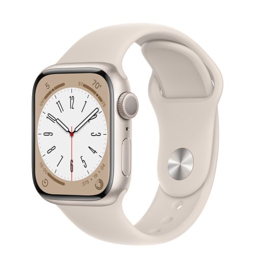 [K.ÁFA] Apple Watch 8 okosóra, 41mm, Starlight alumínium tok (HASZNÁLT)