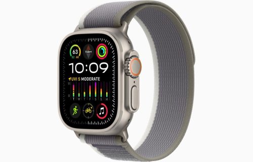 Apple Watch Ultra 2 GPS + Cellular, 49mm titántok, zöld-szürke terep pánt (M/L) (MRF43FD/A) A2986