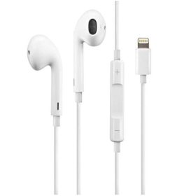   Apple Earpods stereo headset iPhone 8pin csatlakozóval, hangerőszabályzós, fehér, (MWTY3ZM/A) (CSOMAGOLT)