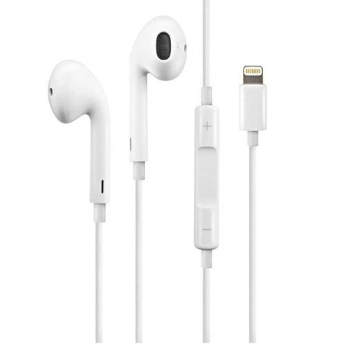 Apple Earpods stereo headset iPhone 8pin csatlakozóval, hangerőszabályzós, fehér, csomagolt (MWTY3ZM/A)