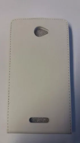 Sony Xperia E4 E2105 fehér szilikon keretes vékony flip tok
