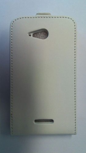 Sony Xperia E4G E2003 fehér szilikon keretes vékony flip tok