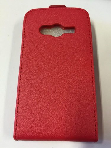 Samsung G318 Galaxy Trend 2 Lite piros szilikon keretes vékony flip tok