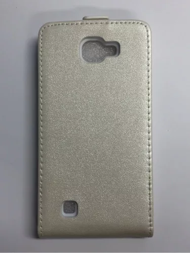 LG K4 K130 fehér szilikon keretes vékony flip tok