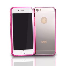   Samsung J500 Galaxy J5 pink rózsaszín alumínium bumper tükrös hátlaptok