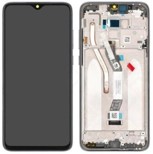 Xiaomi Redmi Note 9S gyári LCD + érintőpanel ezüst (Glacier White) kerettel