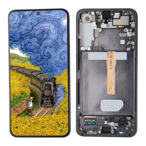 Samsung Galaxy S22 Plus 5G LCD + érintőpanel kerettel, gyári, fekete, SM-S906