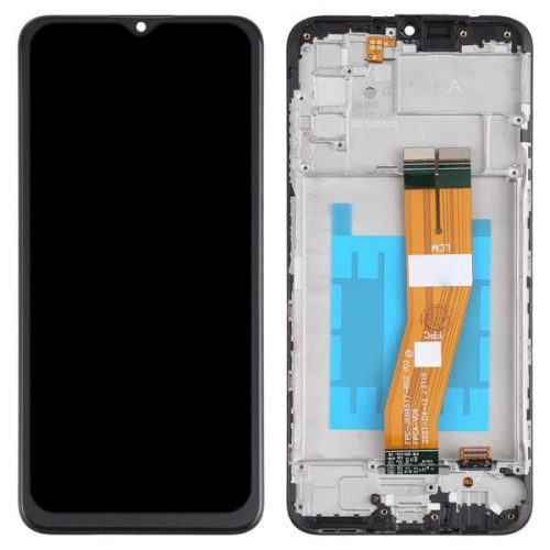 Samsung A037F Galaxy A03S fekete gyári LCD+érintőpanel kerettel (nem EU kódos)