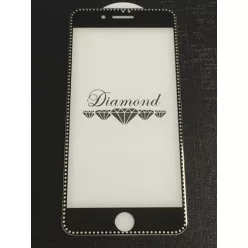   iPhone 7 Plus / 8 Plus (5,5") előlapi üvegfólia, 3D, fekete-ezüst, Diamond