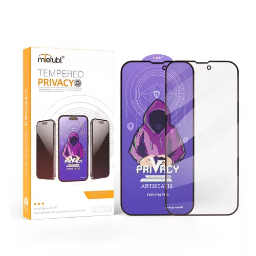 Samsung Galaxy A15 előlapi üvegfólia, HD edzett, hajlított, fekete keret, Full Glue, betekintés védelem, SM-A155, SM-A156, Mletubl Privacy