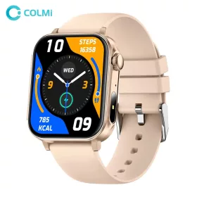   Colmi P80 okosóra szilikon szíjjal, 1,83" IPS kijelző, IP67 vízállóság, magyar nyelv, rose gold / bézs