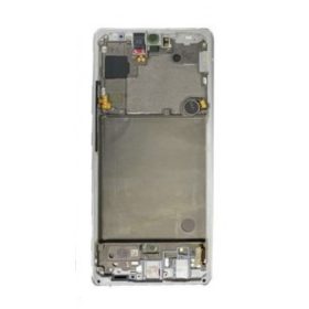   Samsung Galaxy A71 5G LCD + érintőpanel kerettel, ezüst, gyári, SM-A716