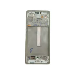   Samsung Galaxy A73 LCD + érintőpanel kerettel, ezüst, gyári, SM-A736