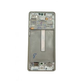  Samsung Galaxy A73 LCD + érintőpanel kerettel, ezüst, gyári, SM-A736