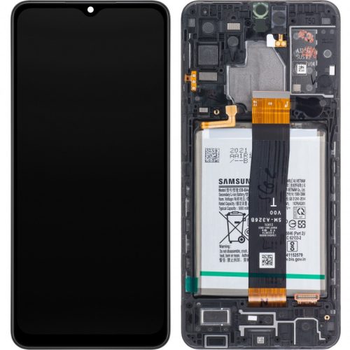 Samsung A326B Galaxy A32 5G fekete gyári LCD+érintőpanel kerettel akkumulátorral