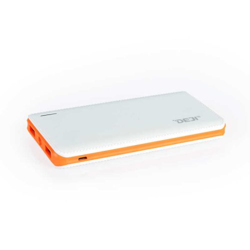 DEJI DJ-03 fehér-narancssárga power bank 10000mAh LED világítással