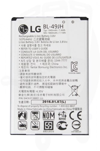 LG K4 K130 BL-49JH gyári akkumulátor 1860mAh