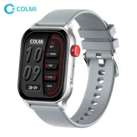   Colmi P78 okosóra szilikon szíjjal, 1,952" AMOLED kijelző, zseblámpa, IP67 vízállóság, ezüst