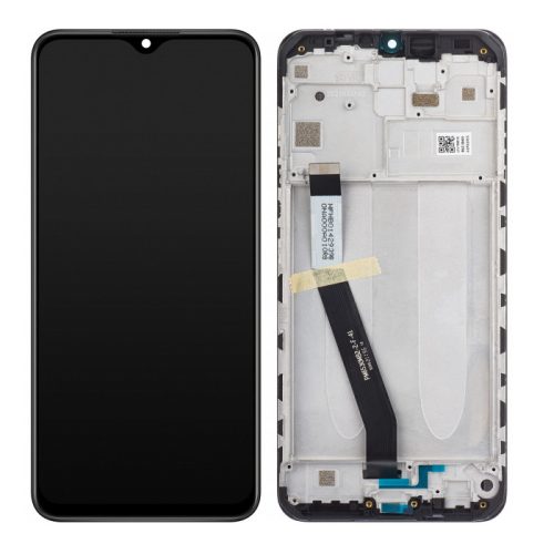 Xiaomi Redmi 9 fekete LCD + érintőpanel kerettel