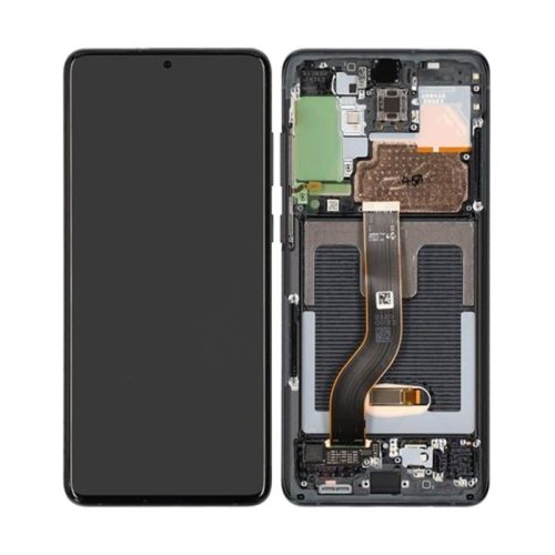 Samsung G985 Galaxy S20 Plus / G986 Galaxy S20 Plus 5G gyári LCD+érintőpanel fekete kerettel