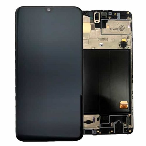 Samsung Galaxy A51 LCD + érintőpanel kerettel, gyári, fekete, SM-A515